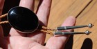 Beautiful Old  Southwestern Handmade Sterling Silver   Black Onyx Stone Bolo Tie