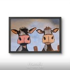 Original  Coa  Signed   cow s  Mixed Media Painting On 9x12 Paper- Ooak Whimsy