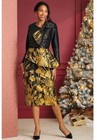 16w Plus Ashro Black Gold Formal Wedding Church Party Donisha Bow Sheath Dress