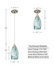 Karyfine Mini Pendant Lights Kitchen Island Light Brown Glass Lamp Shade Hand