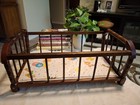 Vintage 1950s Baby Doll Crib Cradle Wood Bed Orig Mattress Cute Animals Taiwan 