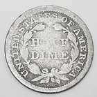 1858 P Seated Liberty Half Dime  90  Silver    ag - About Good    free Shipping 