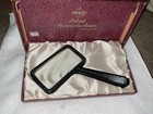 Vtg Swift Inlaid Rectangular Reader Magnifying Glass With Original Case Made Usa