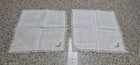 Vintage Embroidered Linen Cutwork Vanity Scarves Fingertip Towels 2 Piece 11 25 