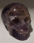 2  Natural Dream Amethyst 68g Quartz Hand Carved Crystal Skull Realistic Healing