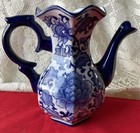 Chinese Porcelain Pitcher Vase Blue   White Floral Design -not For Food-