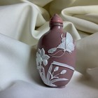 Chinese Wang Bing Rong Antique White Pink Porcelain Snuff Bottle Butterfly Art