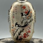 Chinese Old Beijing Glaze Inside Painting Flower Bird Exquisite Bottleart