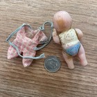 Vintage 1949 Renwal Dollhouse Baby Doll Mini W Outfit Blue Boy Trinket Toy