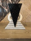 Vintage 1980s Postmodern Memphis Black   White Polka Dot Ceramic Vase Signed 11 