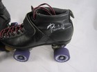 Vintage Riedell Black Roller Skates Size 9 With Purple Wheels