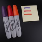 Lot Of 3 - Sharpie Chisel Tip - Purple  Red  Orange