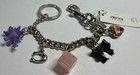 Coach Motif Chain Bag Charm With Key Ring  Cz633 Silver multi Nwt