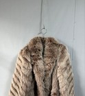 Saga Fox Silver Fox Real Fur Coat L Gray Beige Short Plush Volume Authentic