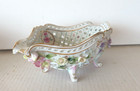 Von Schierholz Dresden German Porcelain 11x4x7 Flower Bowl Vase Basket Antique