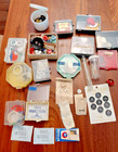 Vintage Sewing Notions Spools Advertising Buttons Trim Attachments Lot