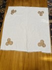 Antique French White Linen Tablecloth Tea Cloth Curtain Panel Bedcover 31    X 31   