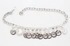 Women Silver Metal Boot Chain Anklet Bracelet Shoe Ethnic Jewelry Coin Charms
