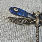 Vintage Mexico 925 Sterling Silver Lapis Lazuli Dragonfly Brooch Pin Pendant 15g