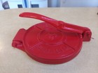 Tor-mex Mexico Red Enamel Cast Iron Tortilla Press Maker Cookware 6 5 