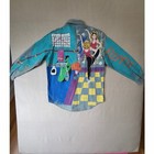 Ooak Vintage Hand Painted Denim Shirt Jacket Aerobic Medium