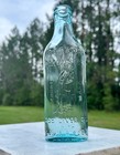 Antique Scott s Emulsion Cod Liver Oil Bottle Aqua Embossed Fisherman Medicine
