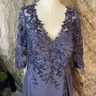 Embroidered Long Sleeve Evening Dress Size 16 Mother Of The Bride Elegance