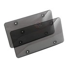 2 Unbreakable License Plate Decors Auto Tag Trim Protector Front    Rear    Black