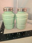 Large Jadite Salt And Pepper Shakers Deco