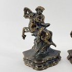 Vintage 1974 Scc Paul Revere Midnight Ride Cast Metal Bookends Set Brass Plate