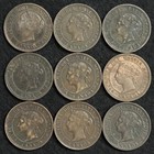 Canada Victoria Large Cent 9-coin Lot 1859   1899 9 Different Dates     U54