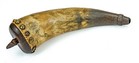 Decorated 1760 s Colonial Pennsylvania French   Indian War Scrimshaw Powder Horn