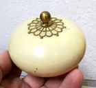 Vintage Metal Trinket Box  Fancy Design On Top  Great Vanity Home Decor Item