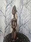 Stunning Female Yoruba Statue With Child On Back - Nigeria - African Art