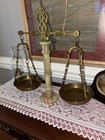 Vintage Brass   Onyx Scales Of Justice 22 Inches Tall