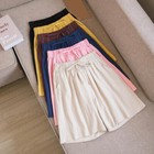 Summer Women s Cotton Shorts Loose Fit Elastic Waist Sports Wide Leg Pants