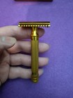 Vintage Gillette Big Boy Deluxe Gold Safety Razor With Original Case 
