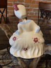 Vintage Mid Century Hand Painted Art Pottery Ceramic Lady In Bonnet 