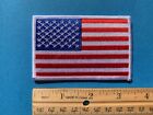 Usa American Flag Embroidered Patch Iron-on Sew-on White Border  3   X 2       