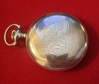 Hamilton 924 Pocket Watch     17 Jewels     18 Size     Running     Locomotive Engraved