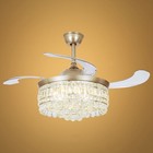 42 modern Crystal Chandelier Fans And Remote Retractable Ceiling Fan With Light