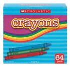 Scholastic Standard Crayons With Built-in Sharpener  Assorted Colors  Pack Of 64