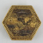 Japanese Fine Komai Style Meiji Dynasty Damascene Iron Gold Inlaid Hexagonal Box