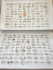 100pcs lot Bohemian Antique Silver Vintage Rings Mix Women Stone Retro Charms