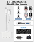 Sd Card Reader For Iphone And Ipad  Usb C   Lightning Dual Slot Adapter