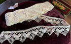 Antique Bobbin Lace - Long Roll Of Border With Small Hearts - 9 50 M