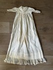 Antique Victorian Baby Or Doll Christening Dress Embroidery Eyelet Vintage