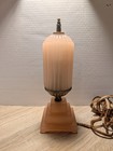 Vintage 1930s Art Deco Coralex Pink  skyscraper  Boudoir Lamp By Houzex 