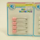 Vtg Pink White Cloth Diaper Safety Pins Baby Shower Gift New Lot Of 8 Pins