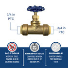 5 Pack Xfitting 3 4  Push Fit Gate Valve With Drain And Vent  2-5-2 5